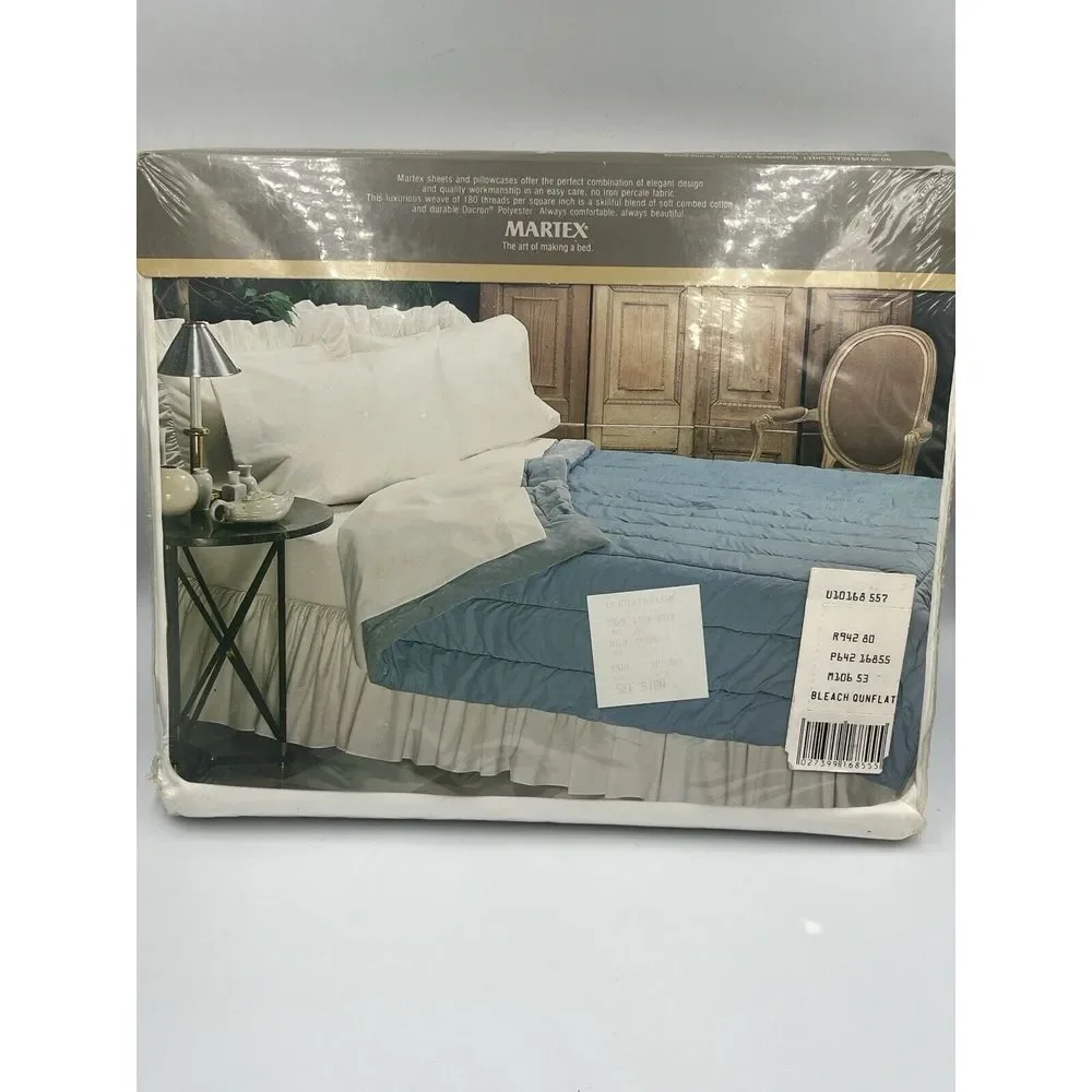 Matted Vintage Queen‎ Flat Sheet No Iron Percale White Sealed